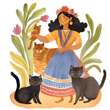 Martine Mussies Artwork, “Cat Lady”